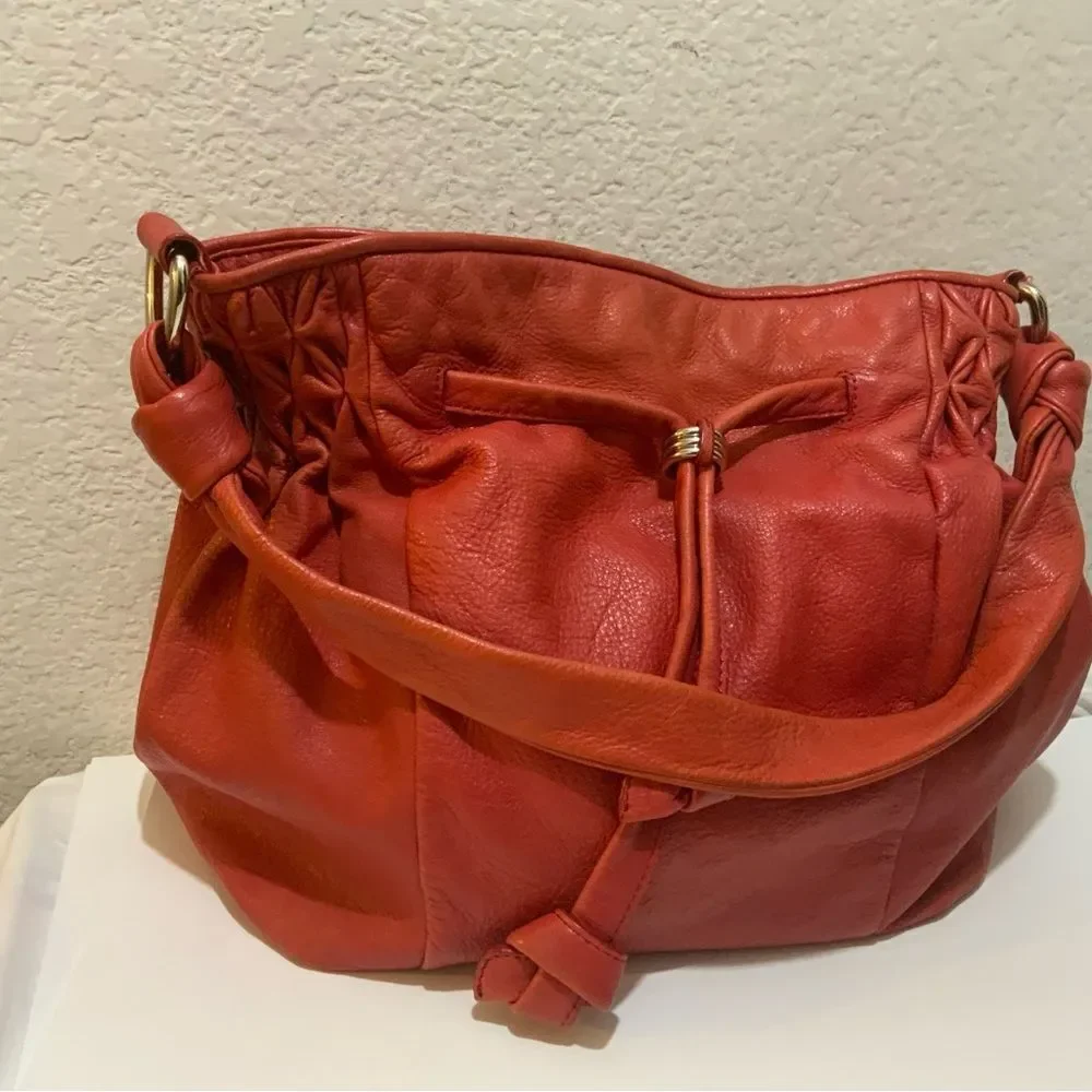 Elliott Lucca drawstring genuine leather bag open top